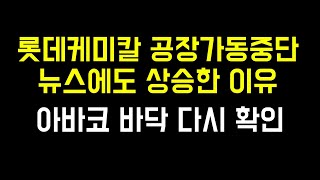 롯데케미칼 공장가동 중단뉴스에도 상승한 이유  하이트진로 배당주의 시기  아바코 바닥확인 [upl. by Adnawed]