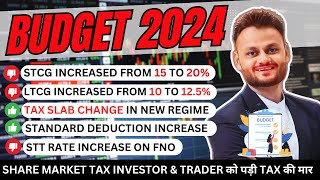 Budget 2024 Key Updates  Tax rate increase on share market income  Slab Rate Changed [upl. by Pansir]