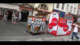 A Walk From Waverley Station To And Along The Royal Mile On An Edinburgh Fringe Morning [upl. by Nosreve]