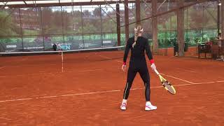 Caroline Wozniacki vs Jason Tseng Tennis Practice at The Academy [upl. by Vinni]