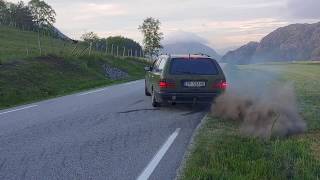 Mercedes S210 270 CDI straight pipe burnout [upl. by Natsud]