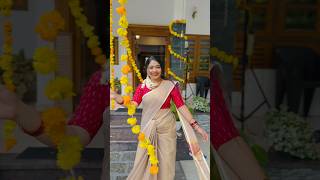 Pottu thotta pournami 🌼 vismayasebastian onam traditionalwear onamsaree [upl. by Eurd]