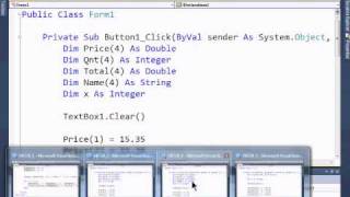 Visual Basic 2010 Express Tutorial 28  MultiDimensional amp Parallel Arrays [upl. by Hazlip]