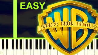 WARNER BROS INTRO THEME  EASY Piano Tutorial [upl. by Cinomod]