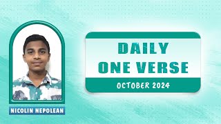 Daily One Verse  October 2024  Nicolin Nepolean [upl. by Ttsepmet]