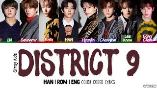 OT8 VER Stray Kids 스트레이 키즈  District 9 Color Coded HanRomEng Lyrics [upl. by Schear]