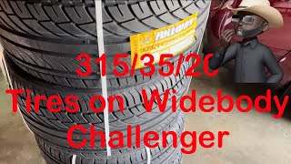 Putting 315’s on a Widebody Challenger dodge mopar scatpackchllenger [upl. by Nylanej]