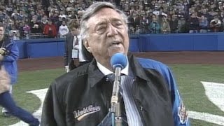 1996 WS Gm1 Robert Merrill performs national anthem [upl. by Gatian]