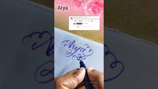 brushpen signature calligraphyforbeginners calligraphyloverwithcalligraphypen arya [upl. by Hogen]