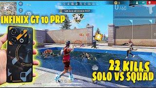 infinix gt 10 pro free fire test 90 fps High graphics gameplay solo vs squad 22 kills 120hz display [upl. by Aro508]