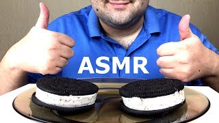 ASMR Eating Dessert Ice Cream Sandwiches Oreo [upl. by Noremac]