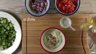 Recept Mediterraanse aardappelsalade met griekse yoghurt  BBQ SPECIAL [upl. by Drescher845]