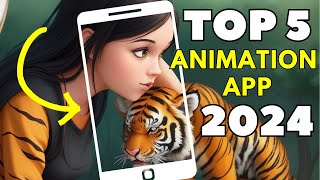 Top 5 best Animation app in 2024  Create 2D 3D cartoon Animation In Moible Android iOS [upl. by Anitteb162]