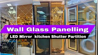 Bevelled Wall Glass Mirror Panelling 2024  Wall Highlighter Glass Design wallglass walldesign [upl. by Aliam]