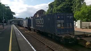 66 430 southbound containers at Pitlochry100823 [upl. by Gona]