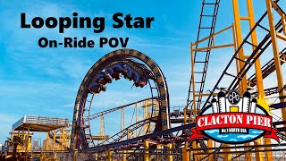 Clacton Pier Looping Star Rollercoaster  OnRide POV [upl. by Ajet]