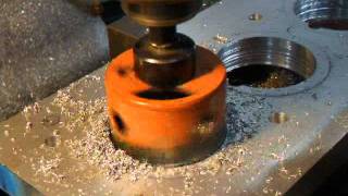 Cutting a Hole with Hole Saw for Torque Plate 1 [upl. by Ahtaela34]