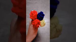 Rose flower with wool💖🌹 Rose shorts diy  shorts video popular rose making with wool [upl. by Kathye]