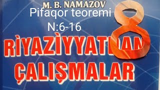 Pifaqor teoremi N 616namazov çalışmalar 8 ci sınıf [upl. by Aspia832]