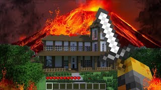 GIANT VOLCANO APPEAR IN MY HOUSE IN MINECRAFT  Minecraft Mods [upl. by Wj414]