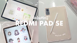 Unboxing Redmi Pad SE aesthetic  Graphite Grey  Accessories 💗 [upl. by Avilo]