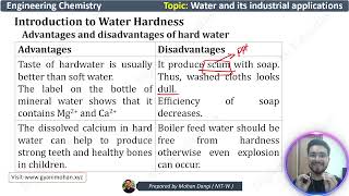 Water treatment  Advantages and disadvantages of hardness water Engineering chemistry [upl. by Airdnaid59]