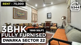 3 BHK Flat in Dwarka Sector 22 NEAR METRO STATION  Flat for RENT AND SALE IN DWARKA  BRS SHOW S344 [upl. by Ahsilav]