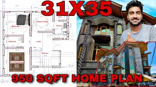 Tiny house design  949 sqft 31x35  Beautiful House [upl. by Gisser]