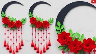 rose 🌹 design wall hangingwall hanging with colour papersyoutubevideo trendingvideo wallhanging [upl. by Herra]