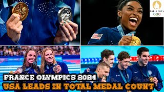 Team USA Leads in Total Medal Count at the 2024 Paris Olympics [upl. by Yumuk]