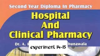 hospital and clinical pharmacy experiment 1415 [upl. by Eisenhart]