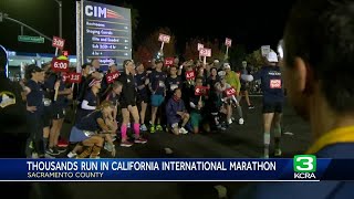 Thousands run in 40th California International Marathon in Sacramento County [upl. by Reedy]