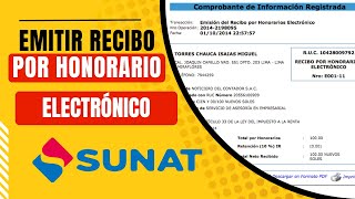 Como emitir un recibo por honorario electrónico  Sunat 2023 [upl. by Cirdor364]