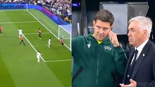 Antonio Rüdiger disallowed Offside goal vs AC Milan vs Real Madrid Carlo Ancelotti asks VAR WHY [upl. by Yatnahc]