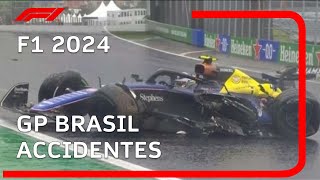 F1 2024  GP Brasil CRASHES [upl. by Piks]