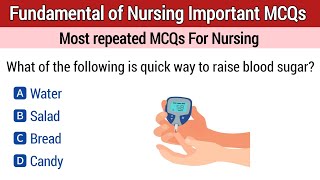 Fundamental of Nursing MCQ  staff nurse officer mcq  important mcq for staff nurse [upl. by Darom]