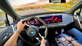 2023 BMW iX M60  POV Driving Impressions [upl. by Ahsiel]