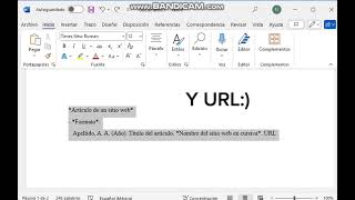 tutorial citado en apa Word [upl. by Oflodor832]