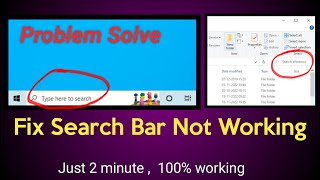 How to Fix Search Bar Not Working in Windows 10  Windows Search bar Not Working in windows 11 [upl. by Locklin]