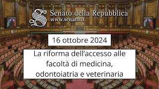 16102024 La riforma dell’accesso alle facoltà di medicina odontoiatria e veterinaria [upl. by Nancey]