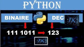 Créer une application python pour convertir de binaire en décimal [upl. by Dnalon8]