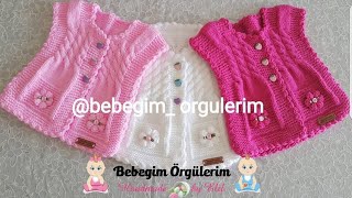 Kız bebek örgü Burgulu yelek anlatımı 1Bölüm [upl. by Olegnad]