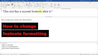 How to edit footnote formatting in Microsoft Word [upl. by Griffy]