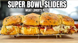 Meat Lovers Pizza Sliders Recipe  Super Bowl Caliber Sliders [upl. by Lirba]