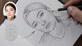 You dont need artistic talent Learn to draw portraits in minutes✨ [upl. by Anyt]