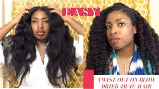 Twist Out on 4B4C Blow Dried Hair [upl. by Fasto]