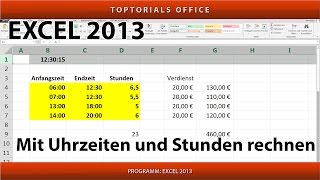 Mit Uhrzeiten und Stunden rechnen Excel [upl. by Ygiaf]