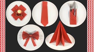 5 Modi per piegare tovaglioli di carta per le festività Natalizie  How to fold a Napkin Christmas [upl. by Minne]