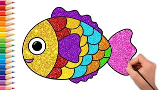 Aprenda a desenhar Glitter Fish  Desenhos fáceis  Fun Learning Drawing Videos [upl. by Thomsen261]