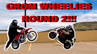 LEARNING TO WHEELIE THE GROM ROUND 2 Ft stonepeters [upl. by Yrocal249]